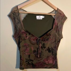 Floral Mesh Top